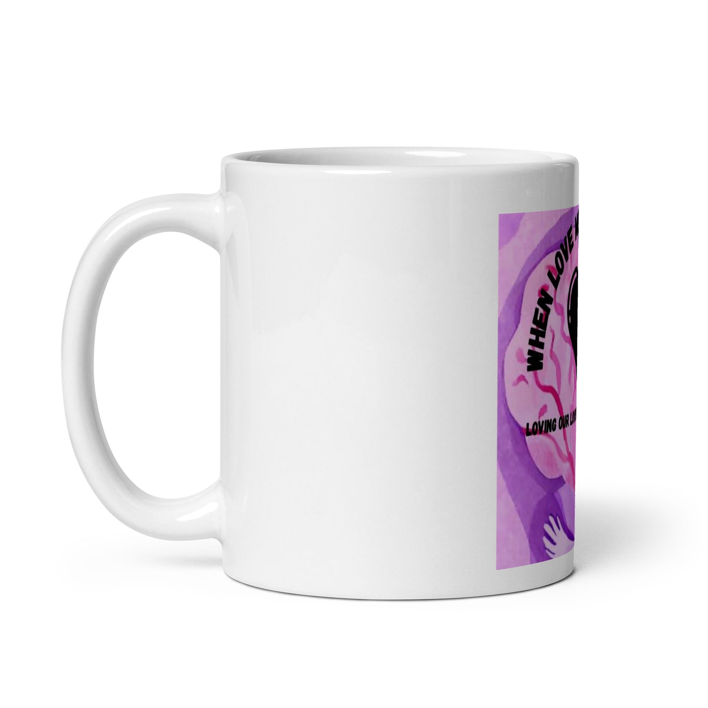 White glossy mug